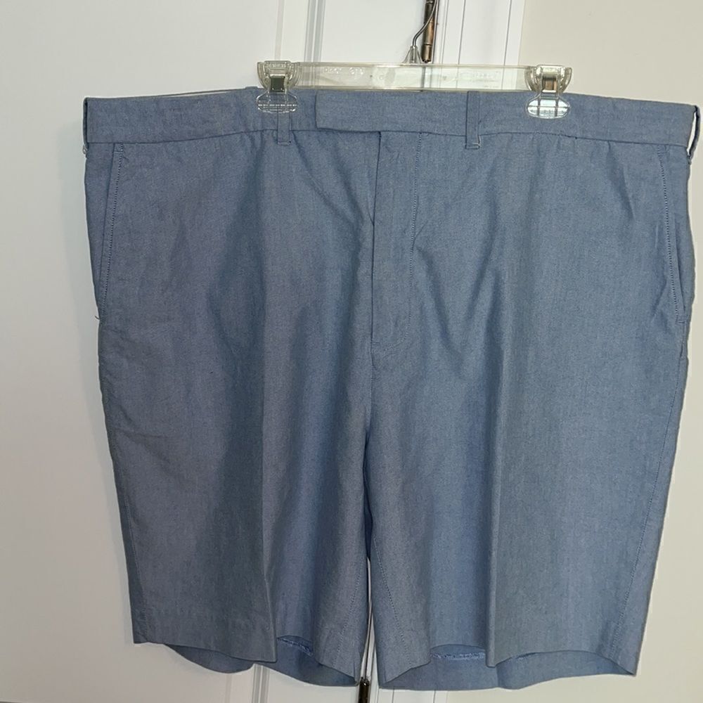 Blue Chambray big man Polo Ralph Lauren 9” men’s flat front Cotton shorts 46 B
